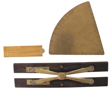 Assorted Makers: Lot Of Three Early Navigator's Rules
