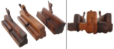 Assorted Makers: Three 18th C. Englis "complex "g Planes