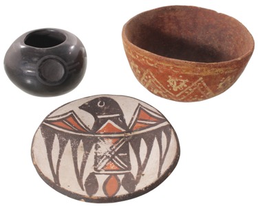 Assorted Makers: Three Pieces Of Nati American Pottery