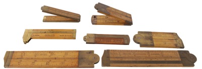 Stanley Rule & Level: Lot Of Seven Clean Folding Rules