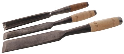 Assorted Makers: Wkg. Set Of Three Timber Framing Chisels