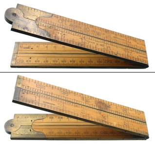 Lufkin Rule Company, Saginaw, Michigan, No. 882: Rare Metric/English 2 Foot Folding Rule
