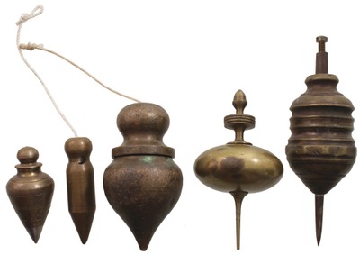 Assorted Makers: Five Interesting Brass Plumb Bob