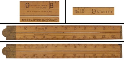 Stanley Rule & Level, No. 18: Two Foot, Two Fold Folding Rule