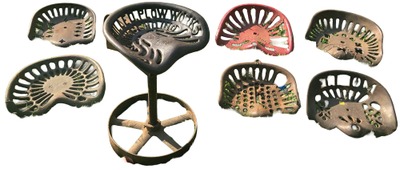 Assorted Makers: Lot Of Cast Iron Tractor Seats