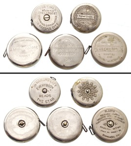 Lufkin Rule Company, Saginaw, Michigan: Five Small Size Advertising Tape Measures
