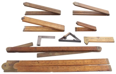 Assorted Makers: Lot Of Assorted Fixe D & Folding Rules