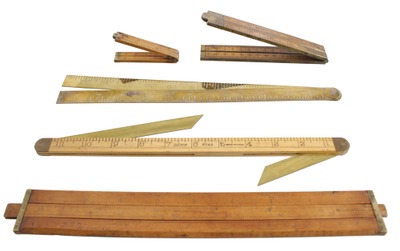 Assorted Makers: Lot Of Five Spec. Purp. Folding Rule