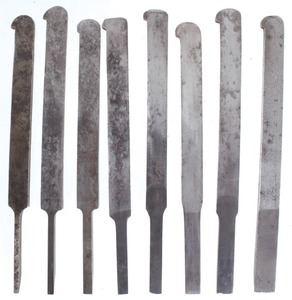 Ohio Tool Company, Columbus, Ohio: Full Set Of Eight Pl Plow Plane Cutting Irons