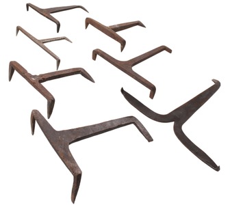 Unmarked: Seven Hand Forged Bench Stops