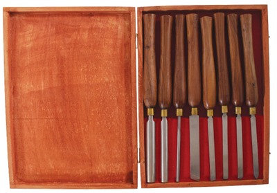 Unmarked: Set Of Eight Unused Turning Gouges Chisels