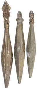 Unmarked: Lot Of Three Eastern Type Plumb Bob
