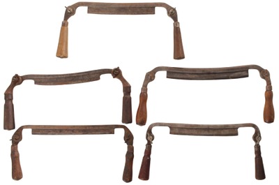 Assorted Makers: Five Fldg. Handle Draw Knives