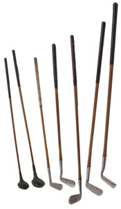 Assorted Makers: Lot Of Early Wooden Shaft Golf Clubs