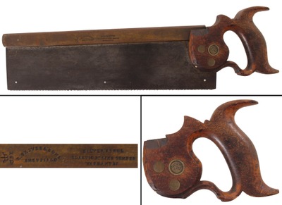 R. Groves & Sons, Sheffield, England: 14" Brass Back Tenon Saw