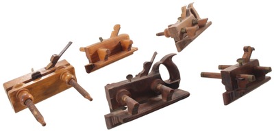 Assorted Makers: Lot Of Five Asst. Wooden Plow Planes