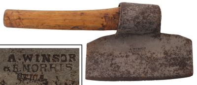 A. Winsor & E. Morris/Utica, Ny: Rare Early N.Y. Stat Mkr. Cooper's Axe