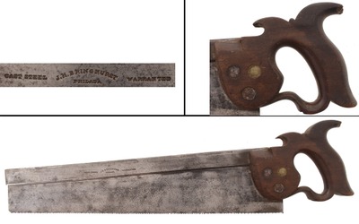 J.H. Bringhurst, Philadelphia, Pennsylvania: Early Mkr. 16" Tenon Saw
