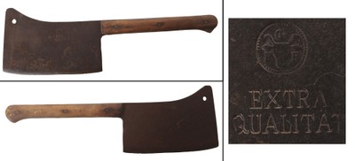 Unmarked: 10" Blade Wood Hdl.. Butcher's Cleaver