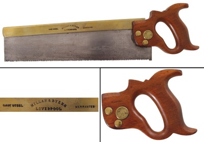Millar & Byers, Liverpool, England: Extra Clean Brass Back Tenon Saw