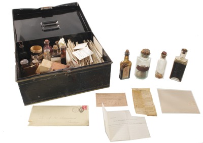 Unmarked: Tin Case Filled With Medical Bottles