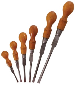 Woodcraft Supply Company, Parkersburg, West Virginia: Set Of 6 Beech Hdl. Cab. Mkrs. Screwdrivers