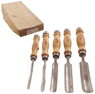 Heinrich Bracht, Remscheid, Germany: Stepped Set Of Six Curved Blade Gouges