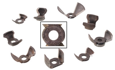 W.F. & John Barnes Company, Rockford, Illinois: Set Of Nine Clean Cutting IronsShaper