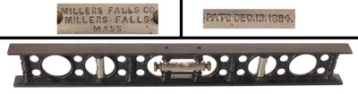 Millers Falls Company, Millers Falls, Massachusetts: Cast Iron Plumb & Level