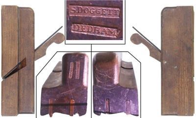 Samuel Doggett, Dedham (Massachusetts): 18th C. Yellow Birch Q/Ov/Bvbv Molding Plane