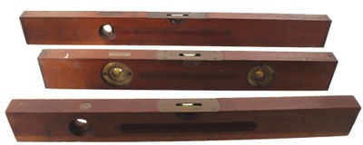 Assorted Makers: Three Hdwe. Marked Spirit Levels