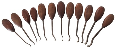 William Marples & Sons, Sheffield, England: Set Of 12 "Scoop" Type Carving Tools