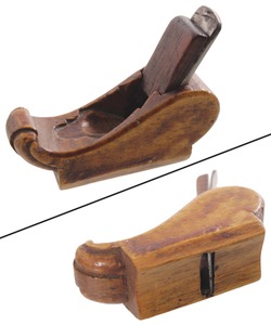 Unmarked: Carved Beech 19th C. Violin Mkrs. Plane