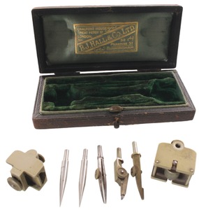 B.J. Hall & Company, London, England: Cased Set Of Precision Trammels