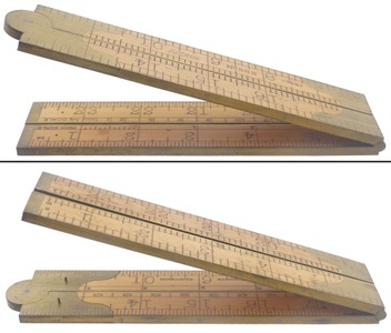 Lufkin Rule Company, Saginaw, Michigan, No. 982: Two Foot, Four Fold Folding Rule